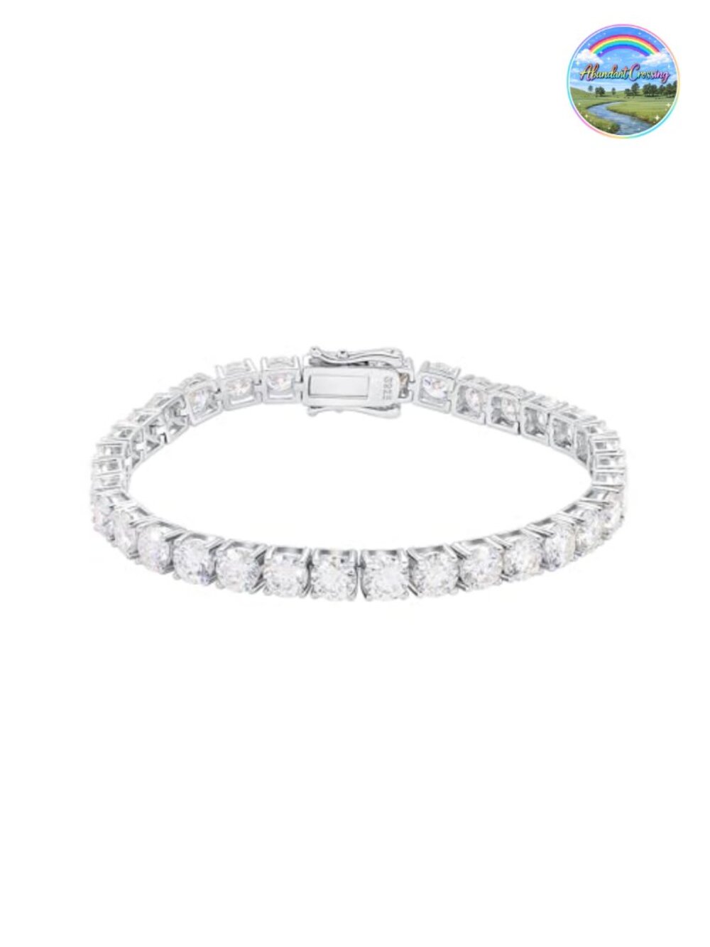 Moissanite Tennis Bracelet 925 Sterling Silver Plated 18k White Gold Round Cut